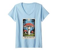 Mujer Fly Agaric Amanita Muscaria Tarot Card El Hongo Camiseta Cuello V