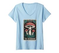 Mujer Fly Agaric Amanita Muscaria Tarot Card El Hongo Camiseta Cuello V