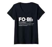 Mujer FOBI Definition | Fear of Being Included | Cynicism Camiseta Cuello V