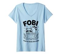 Mujer FOBI, Miedo a ser Incluido, dueño de Mascotas, Amante de Camiseta Cuello V