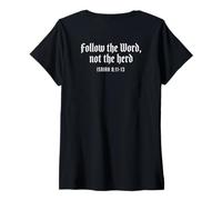 Mujer Follow The Word Not The Herd Christian Bible Verse Scripture Camiseta Cuello V