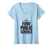 Mujer Fondo de Apoyo Escuelas Públicas Promoción Educativa Camiseta Cuello V