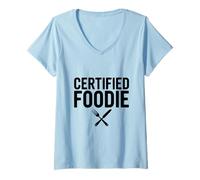 Mujer Foodie Certificado ama Comer Delicioso Foodie Camiseta Cuello V