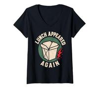 Mujer Foodie Humor Lunch Appeared Funny Saying Camiseta Cuello V