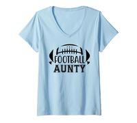 Mujer Football Auntie Loud and Proud Football Aunt Cheer Aunty Camiseta Cuello V