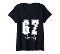 Mujer Football Jersey Number 67 Sports Team 6 7 Baseball Six Seven Camiseta Cuello V