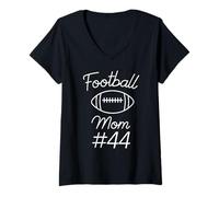 Mujer Football Mom, el Juego de Equipo Femenino número 44 más Grande de la fanática, My Son Camiseta Cuello V