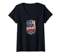 Mujer Football Sport College Team Camiseta Cuello V