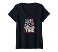 Mujer Football Sport College Team US Camiseta Cuello V