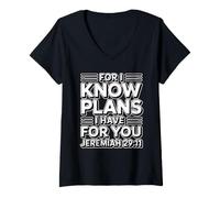 Mujer For I Know The Plans I Have For You Camiseta Cuello V