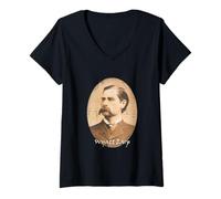 Mujer Forajidos, Wyatt Berry Stapp Earp Camiseta Cuello V