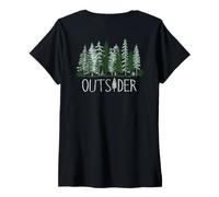 Mujer Forastero Bosque Bosque Fuera De La Rejilla Al Aire Libre Natur Camiseta Cuello V