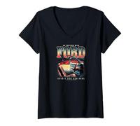 Mujer Ford - 1979 Ford Pinto Scene - Negro Solamente Camiseta Cuello V