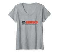 Mujer Ford Bronco 1966 All-Purpose Vehicle Logo Camiseta Cuello V