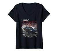 Mujer Ford Mustang Country Burst Camiseta Cuello V