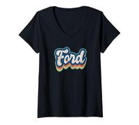 Mujer Ford Nombre Niño Estilo Vintage 70s 80s Personalizado Camiseta Cuello V