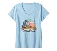 Mujer Ford Trucks F150 at The Beach Camiseta Cuello V