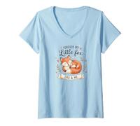 Mujer Forever My Little Foxes - Dad & Me Cute Wildlife Camiseta Cuello V