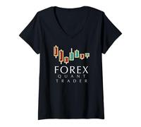 Mujer Forex Trading Algo Trader Diseño de estrategias de inversión Camiseta Cuello V