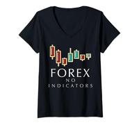 Mujer Forex Trading Precio Acción Diseño de Análisis Técnico Camiseta Cuello V