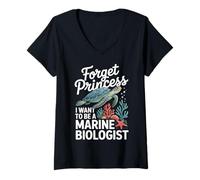 Mujer Forget Princess I Want To Be A Marine Biologist Camiseta Cuello V