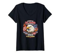 Mujer Forjado de Sangre y Tripas 250 años América Águila Calva Camiseta Cuello V