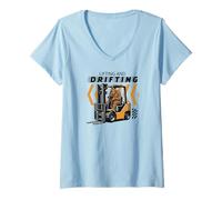 Mujer Forklift Conductor Carretilla elevadora Carretilla elevadora Camiseta Cuello V