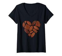 Mujer Forma De Corazón Chocolate Semillas De Cacao Camiseta Cuello V