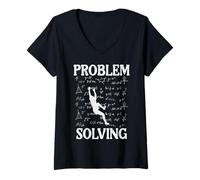 Mujer Fórmulas matemáticas para Resolver Problemas para Escalar, Divertidas, Hombres, Mujeres, niños Camiseta Cuello V