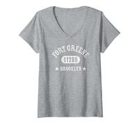 Mujer FORT GREENE Brooklyn NY 11205 Diseño atlético con detalles Camiseta Cuello V