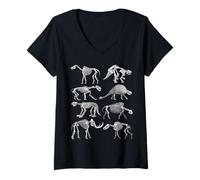 Mujer Fósiles de mamíferos cenozoicos Paleoart Ciencia Paleontología Camiseta Cuello V