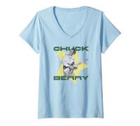 Mujer Foto de Chuck Berry Reelin' & Rockin' Star Camiseta Cuello V