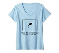 Mujer Foto Muy Antigua de mí Biología Genética Camiseta Cuello V