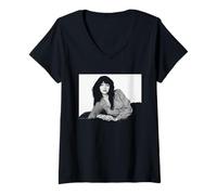 Mujer Fotografía de Estudio de la Cantante Pop Kate Bush 1983 Sabuesos del Amor Camiseta Cuello V
