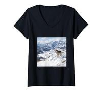 Mujer Fotografía De Paisaje del Valle Alpino De La Mont Camiseta Cuello V