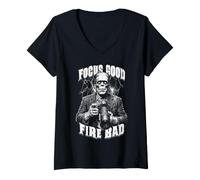Mujer Fotógrafo Halloween Frankenstein Monster Photography Camiseta Cuello V