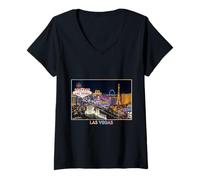 Mujer Fotorrealista Las Vegas USA Travel Souvenir Turista Regalo Camiseta Cuello V