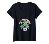 Mujer Fotosíntesis de mis Sentimientos Lindo Humor Vegetal Kawaii Camiseta Cuello V
