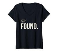 Mujer Found Minimalist Sheep Christian Psalm 23 Lamb Christian Camiseta Cuello V