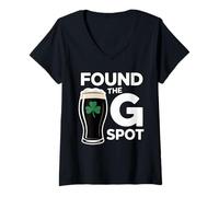 Mujer Found The G Spot Funny St Patricks Day Camiseta Cuello V