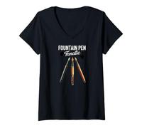 Mujer Fountain Pen Fanatic Writing Hobby Camiseta Cuello V