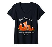Mujer Fox Brothers Familia Gemelos Zorros encantadores Besando Valentine Camiseta Cuello V