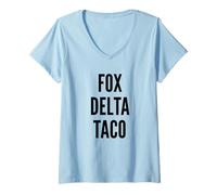 Mujer Fox Delta TACO - Trump satírico siempre se agacha Camiseta Cuello V