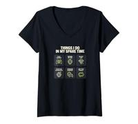 Mujer FPS Gamer Cosas Que Hago En Mi Tiempo Libre Videojuego Camiseta Cuello V