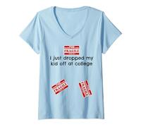 Mujer Frágil Colegio Drop Off Humor Vacío Nido Risas Camiseta Cuello V