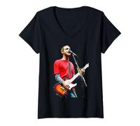 Mujer Fran Healy Travis Cantante El Hombre Que era 2000 Camiseta Cuello V