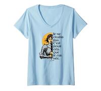 Mujer Francés No Tengo Miedo de nacer para Hacer Esta Juana de Arco Camiseta Cuello V