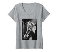 Mujer Francis Rossi de Status Quo Live Wembley 1979 Simon Fowler Camiseta Cuello V