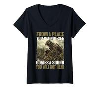 Mujer Francotiradores Francotirador De La Selva Soldados T Camiseta Cuello V