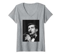 Mujer Frank Sinatra Jr Cantante & Actor Que Cara 1964 Camiseta Cuello V